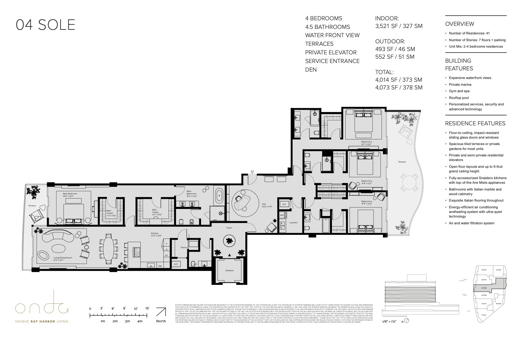 Floor Plan for Onda Residences Miami Floorplans, 04 Sole